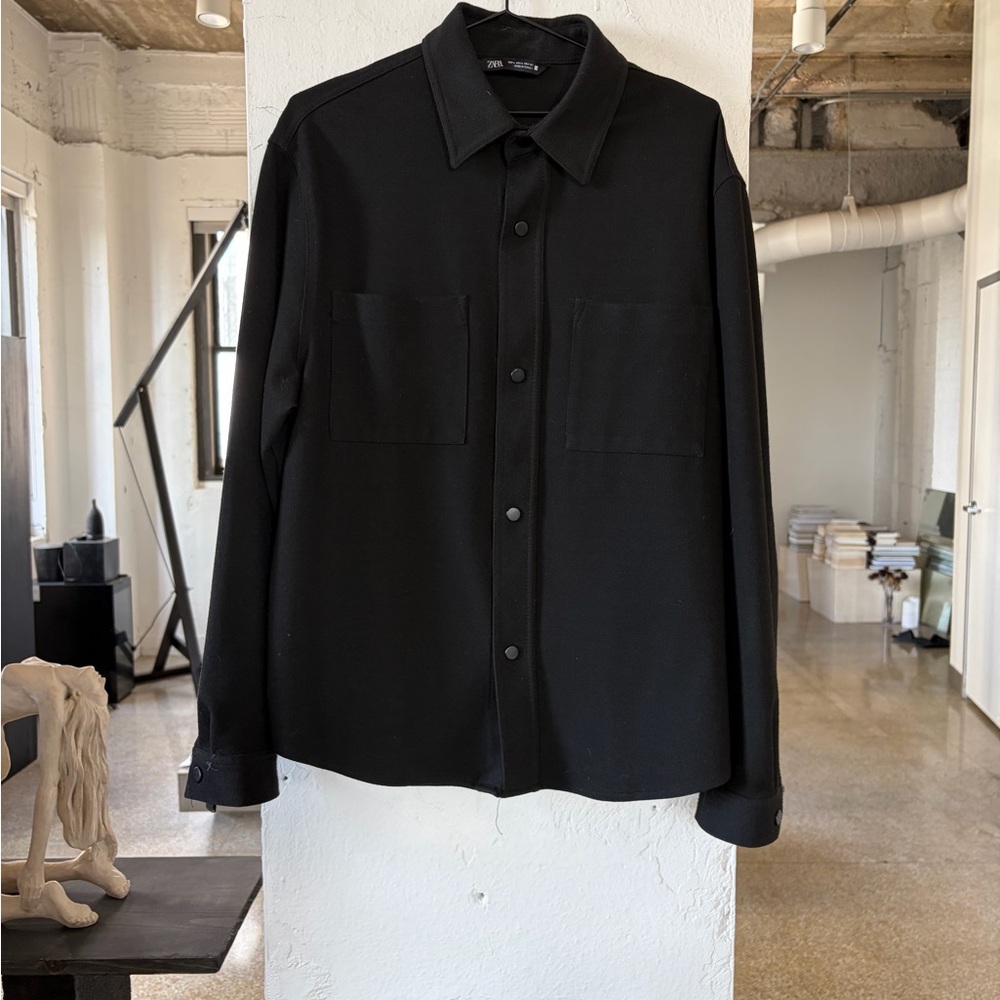 Zara Men's Black Shirt Jacket John Varvatos Sz XL Gorpcore Prada